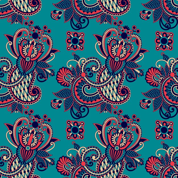 Vector vintage floral seamless paisley pattern