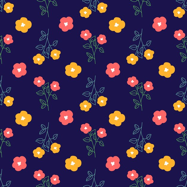 빈티지 꽃 원활한 패턴 배경