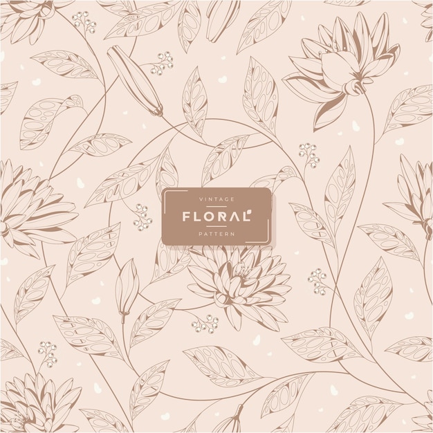 Vintage floral seamless pattern vector template