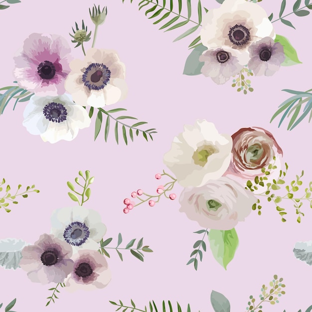 Vintage floral   seamless pattern