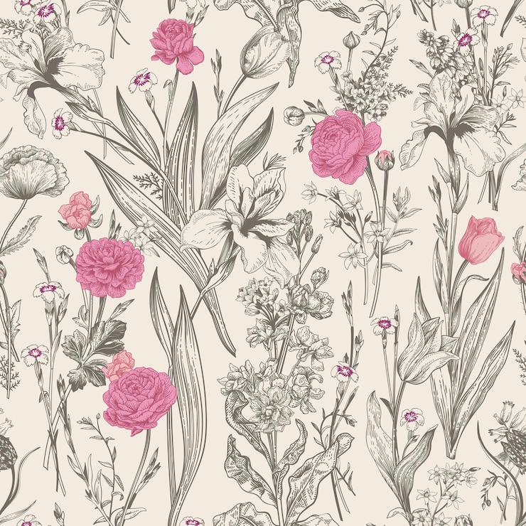Vector vintage floral seamless pattern