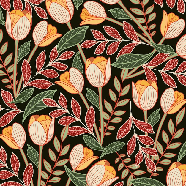 Vintage floral seamless pattern