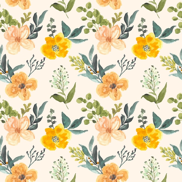 vintage floral watercolor seamless pattern