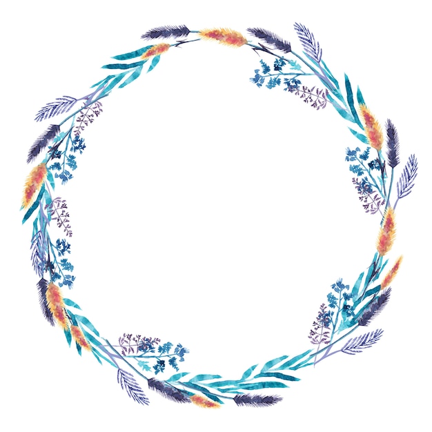 Vector vintage floral wreath illustration