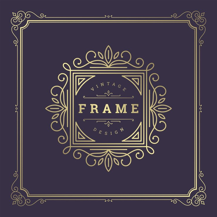 Vector vintage flourishes ornament swirls lines frame template vector illustration victorian ornate border for greeting cards
