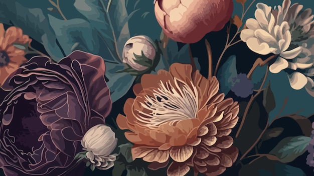 Vector vintage flower background design