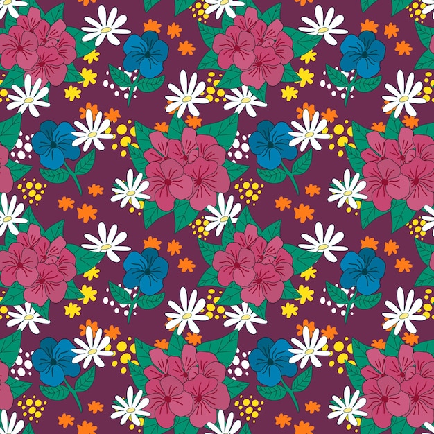 vintage flower bundles seamless pattern