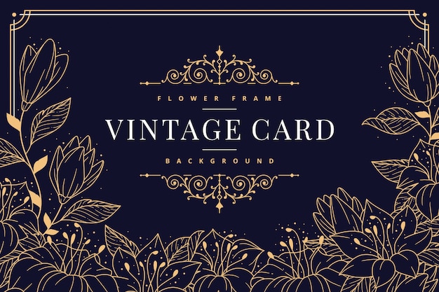 Vector vintage flower card template background