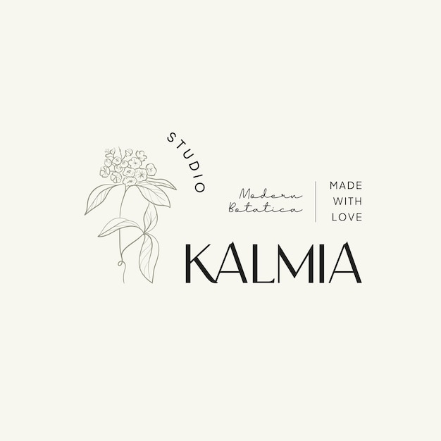 Vintage flower logo template illustration for branding