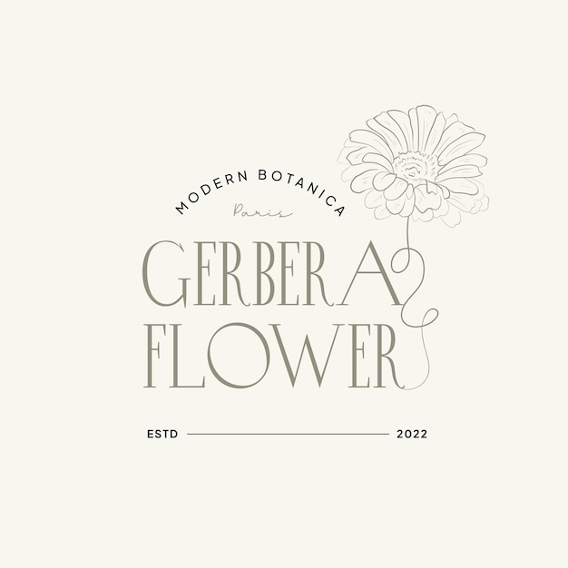 Vintage flower logo template illustration for branding