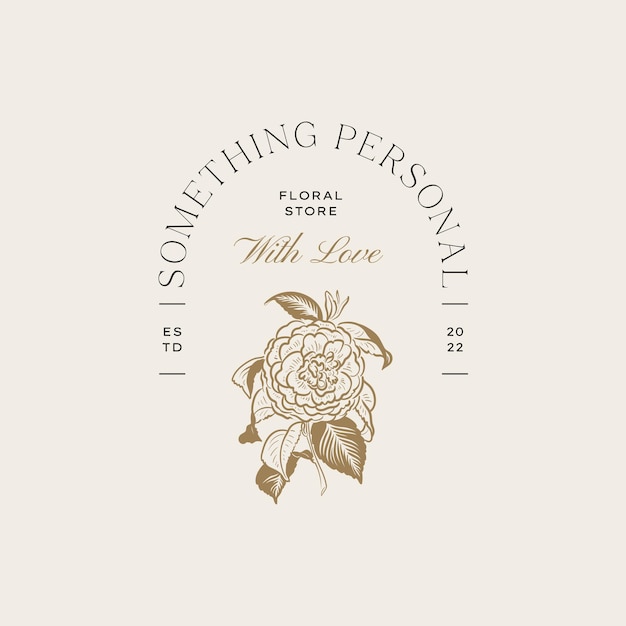Vector vintage flower logo template illustration for branding