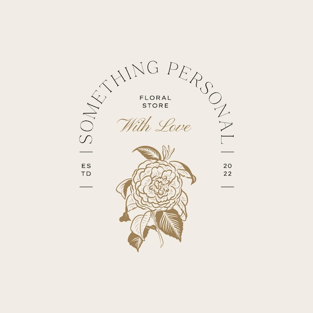 Vector vintage flower logo template illustration for branding