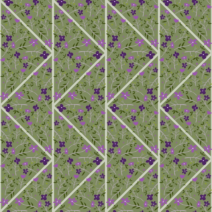 Vector vintage flower mosaic seamless pattern floral ornament pretty botanical backdrop