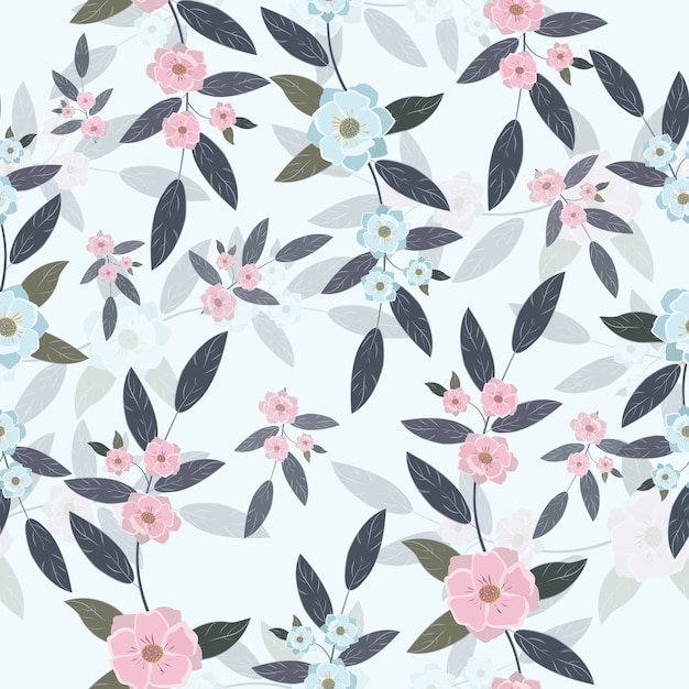 Vector vintage flower pattern seamless vector background