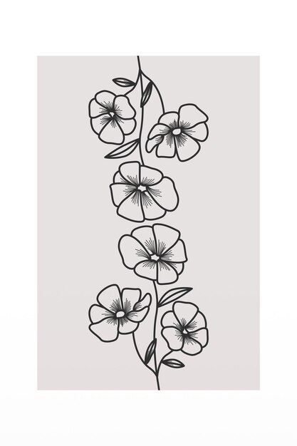 Vector vintage flower wall art decoration