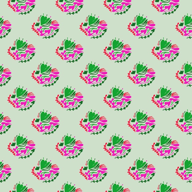 Vintage flowers and leaves seamless pattern