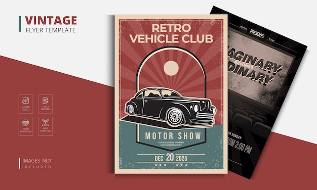 Vector vintage flyer en poster sjabloon set