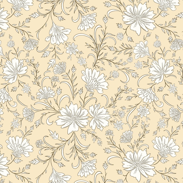 Vintage Folk Florals Pattern