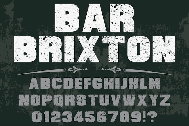 Vettore brixton di carattere tipografico colorato retrò retrò bar