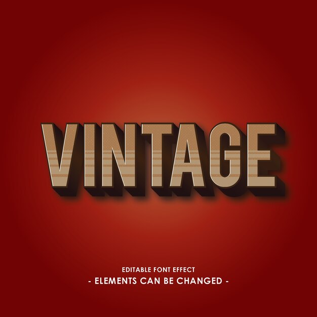 Vector vintage font effect