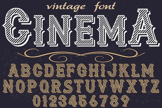 vintage font graphic style cinema