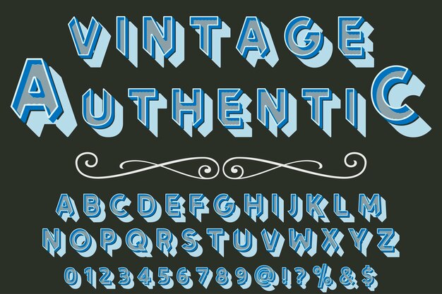 Vintage Font handcrafted authentic