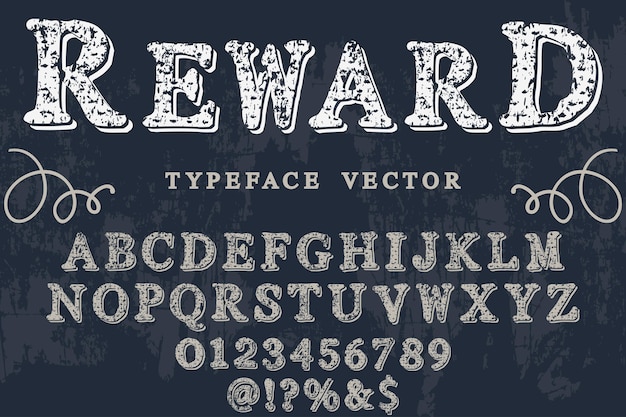 Vector vintage font label design reward