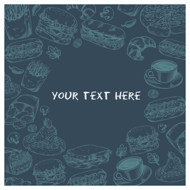 Vintage food background with copy space