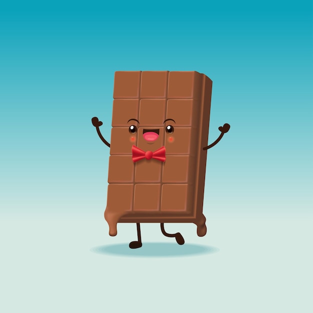 チョコレートのキャラクターを使ったビンテージフードポスターデザイン。