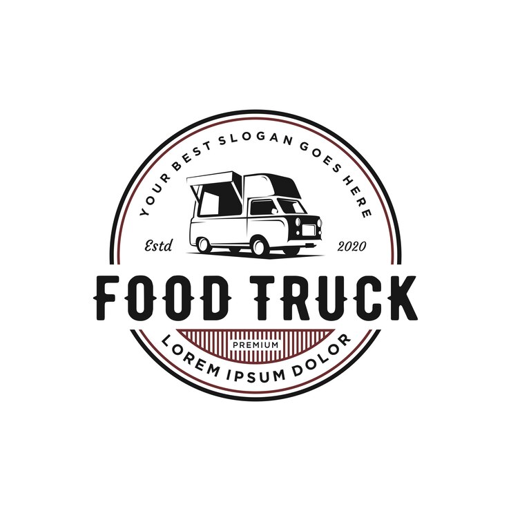 vintage food truck logo design