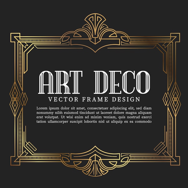 Vector vintage frame art deco style