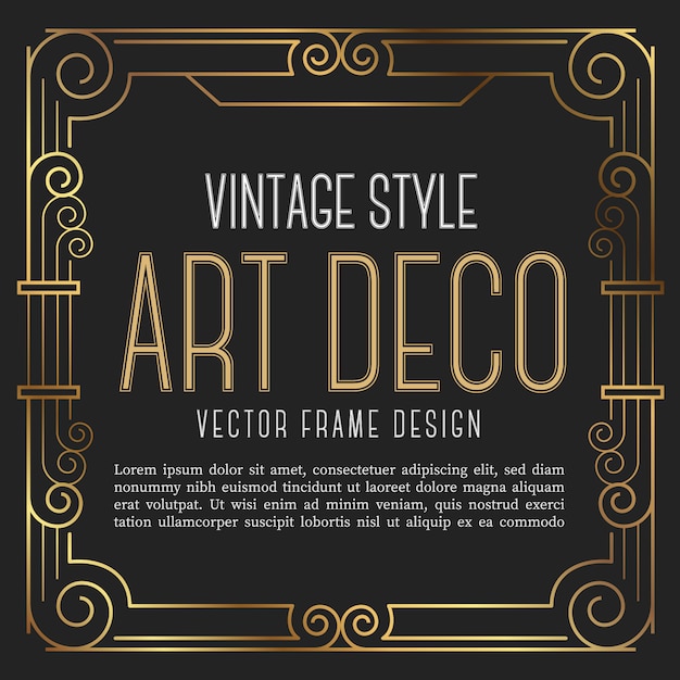 Stile vintage art deco del telaio