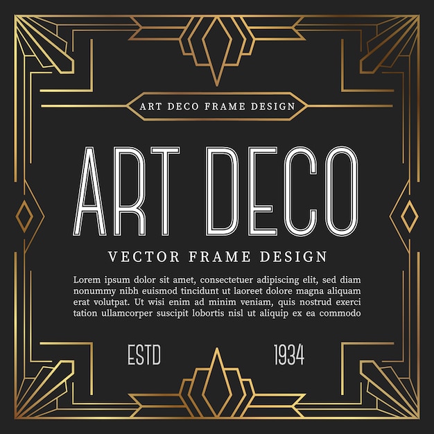 Vector vintage frame art decostijl