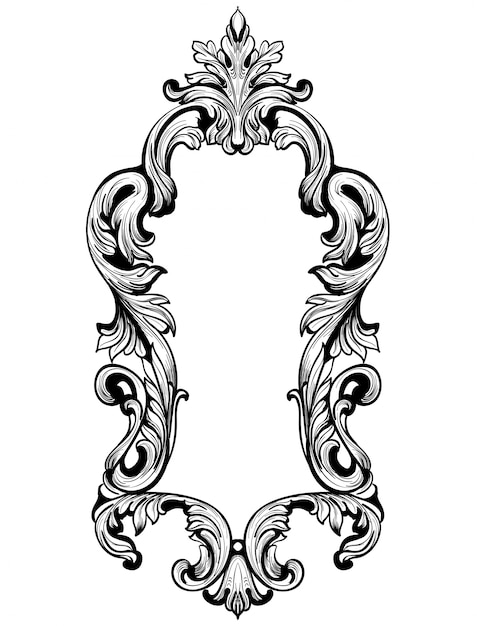 Vector vintage frame. baroque decor element. royal victorian ornaments