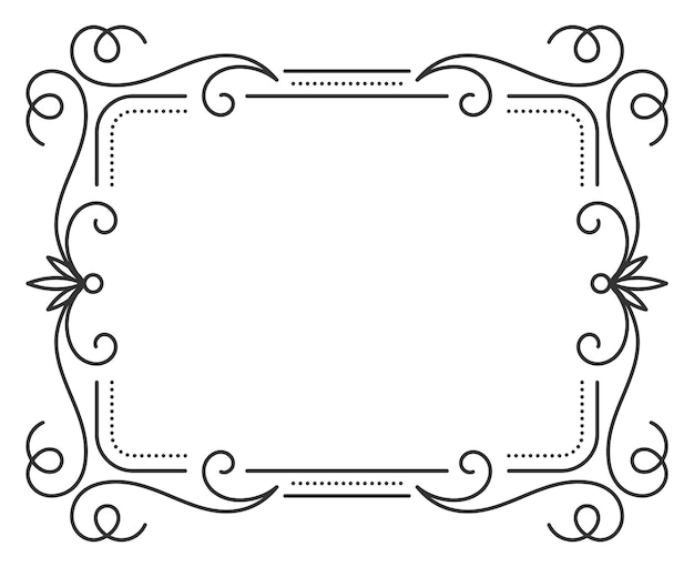 Vector vintage frame border divider separator zwarte lijn