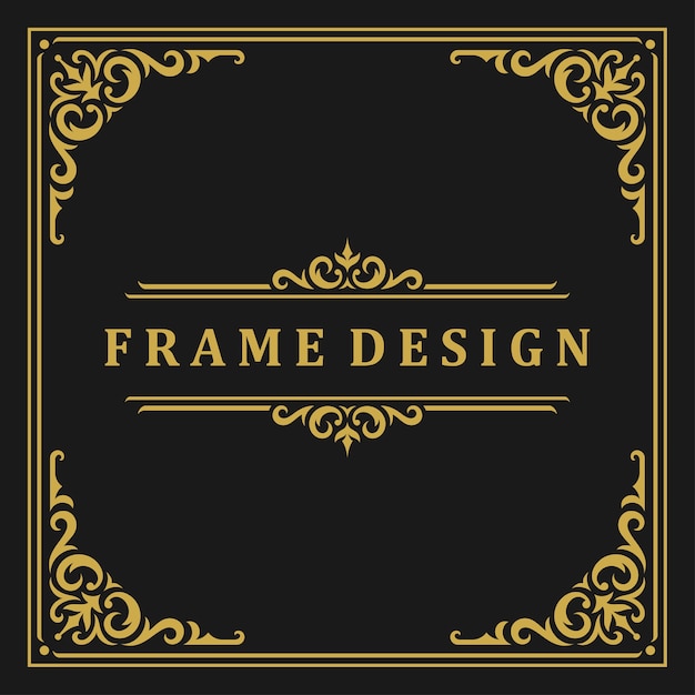 Vector vintage frame border ornament and vignettes swirls decoration with divider template