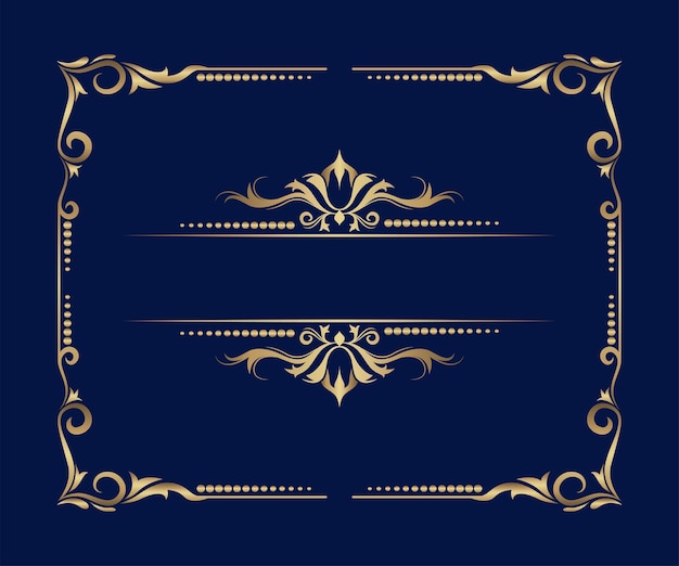 Vintage frame and border vintage ornament vector