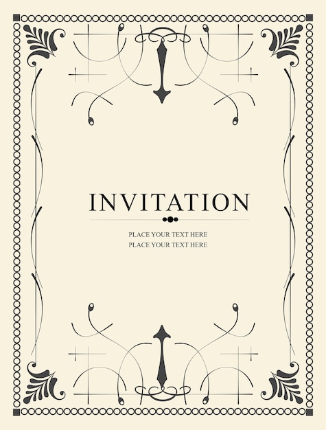 Vintage frame Can be used as invitation Vector illustration