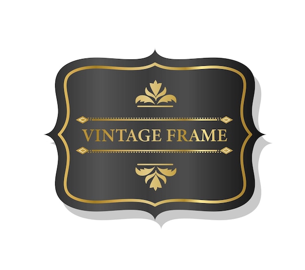 Vintage frame dark gold