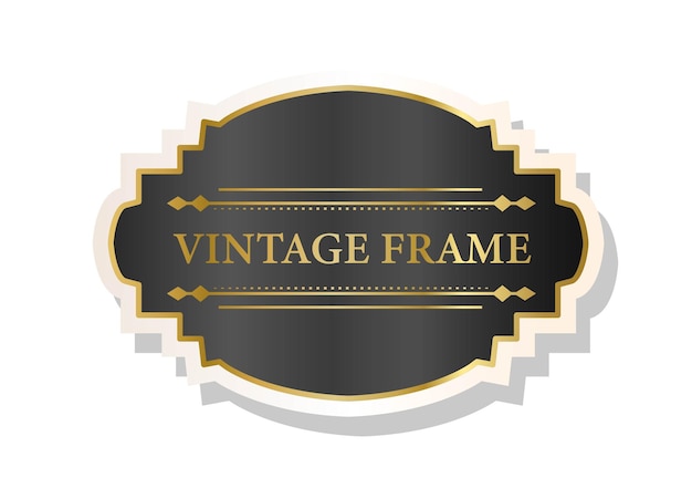 Vettore cornice vintage oro scuro