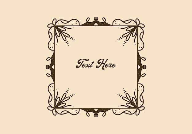 Vintage frame design for invitation card or flyer