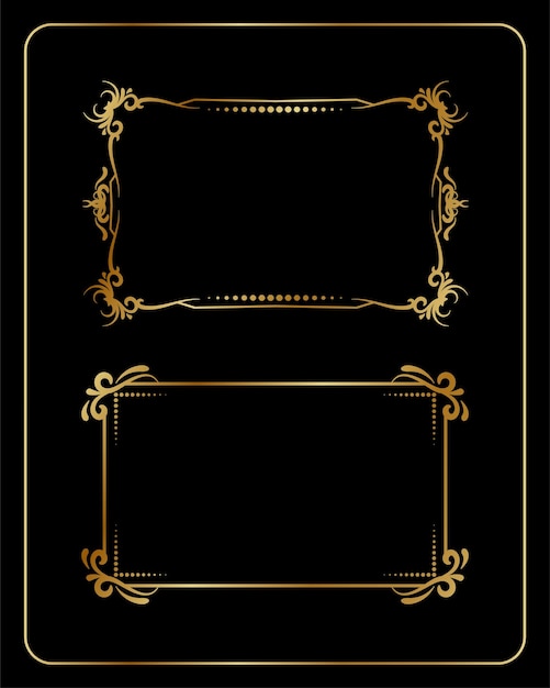 Vintage frame rechthoekige vorm in gouden kleur ontwerp vector