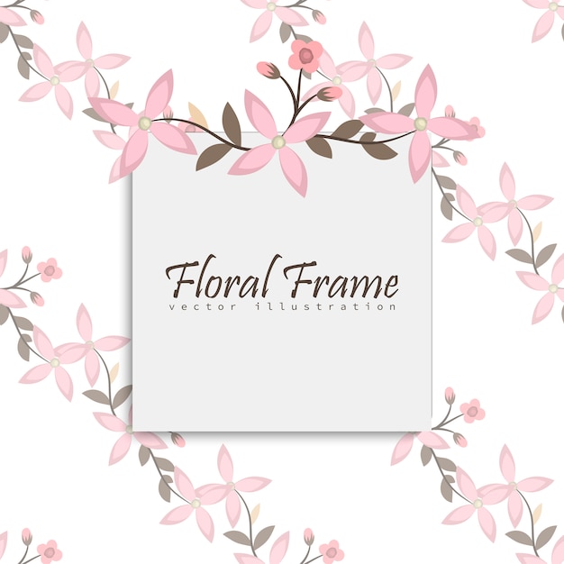 Vintage frame with flowers