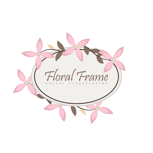 Vintage frame with flowers