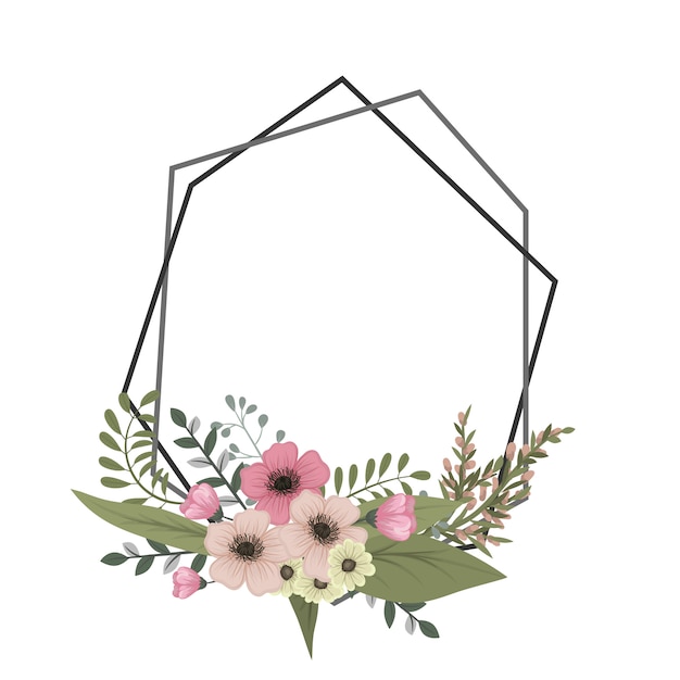 Vector vintage frame with flowers