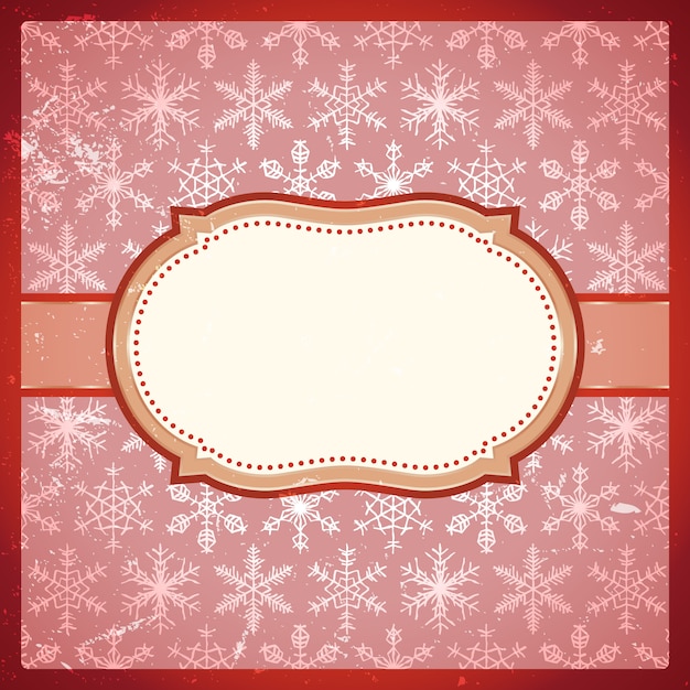 Vintage frame with snowflakes