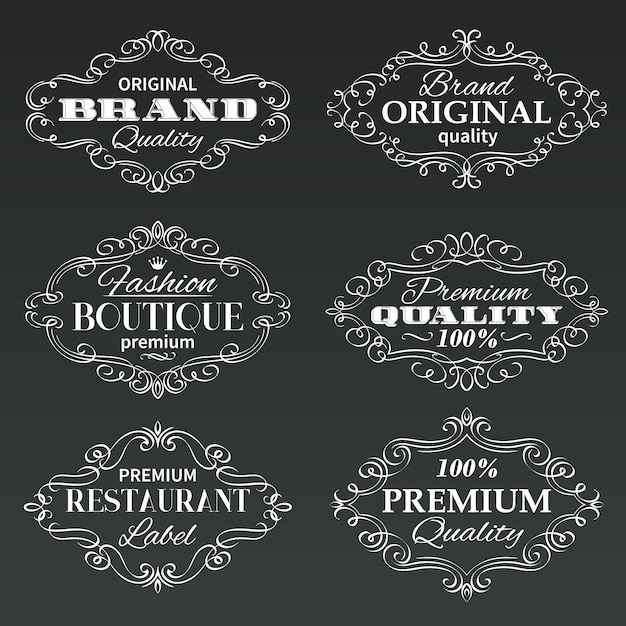 vintage  frames banners labels.