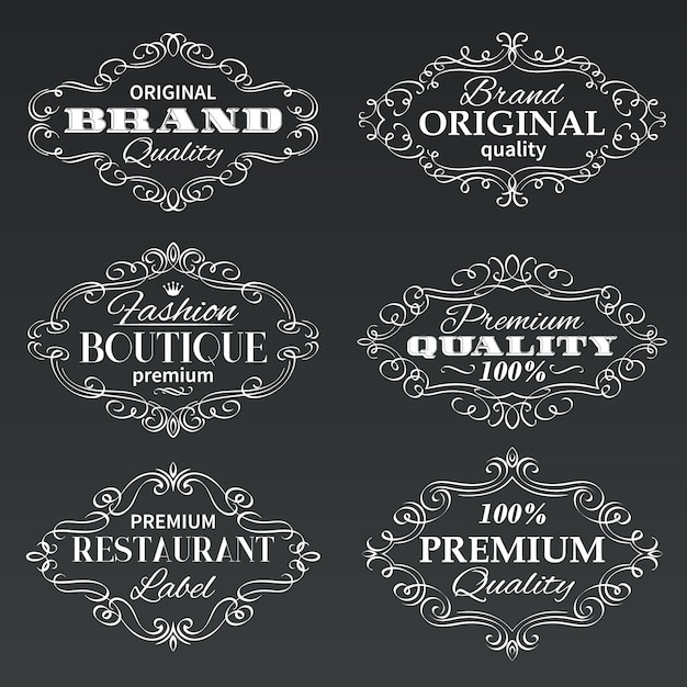 Vector vintage  frames banners labels.