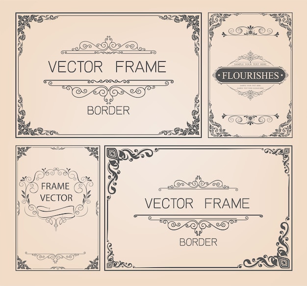 Vintage frames and borders set