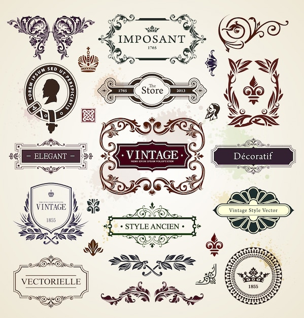 Vector vintage frames collection